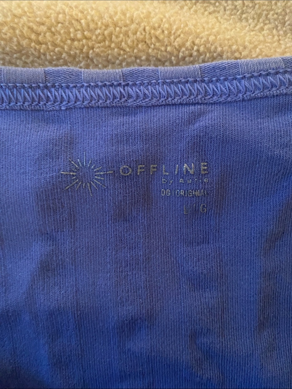 Offline Square-Neck Ribbed Crop Top - Blue - Picture 2 of 2